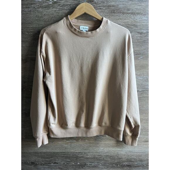 The Drop Women's Round Neck Long Sleeves Pullover Sweatshirt Cream Neutral Sz S - Picture 3 of 9